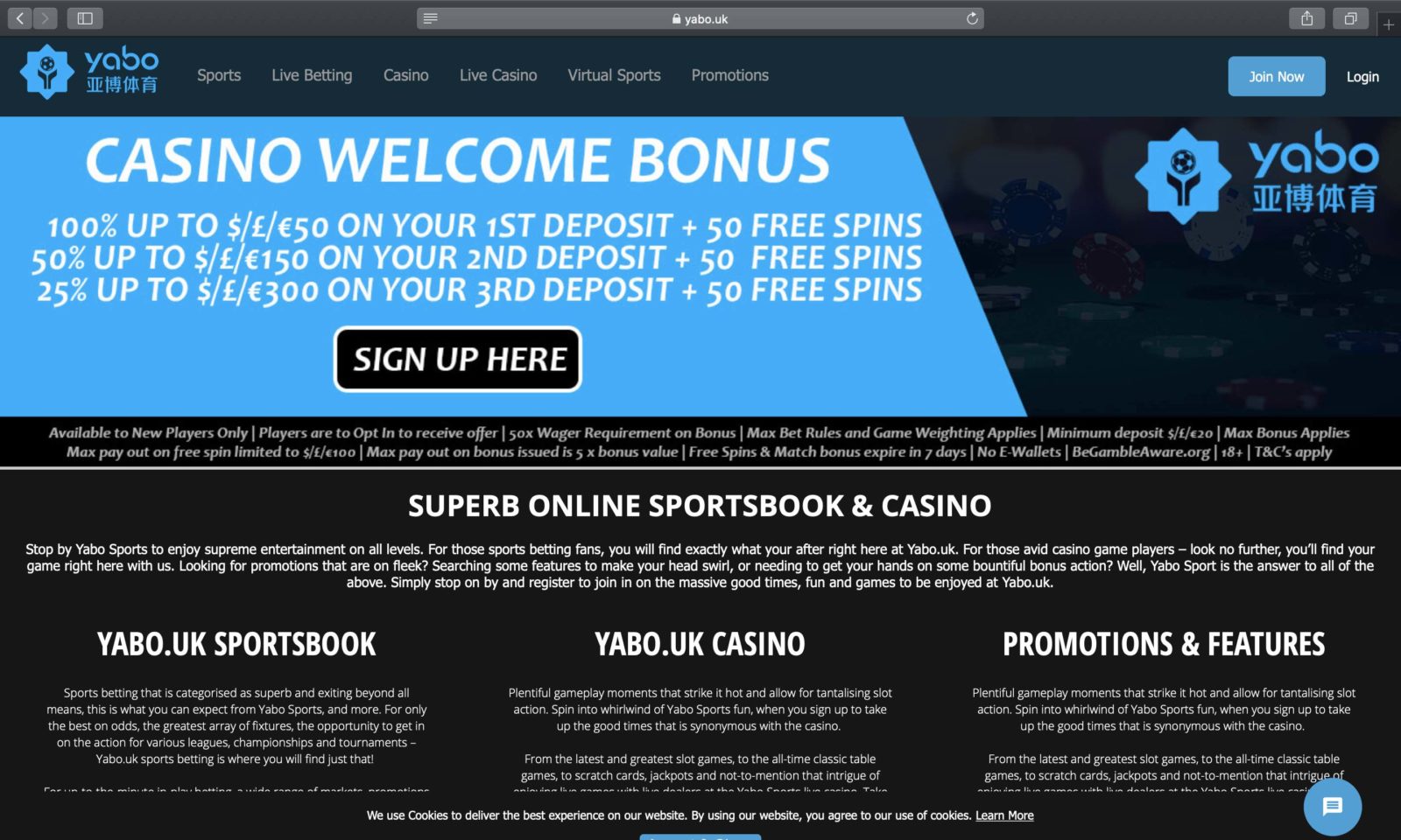 Screenshot of Yabo.uk