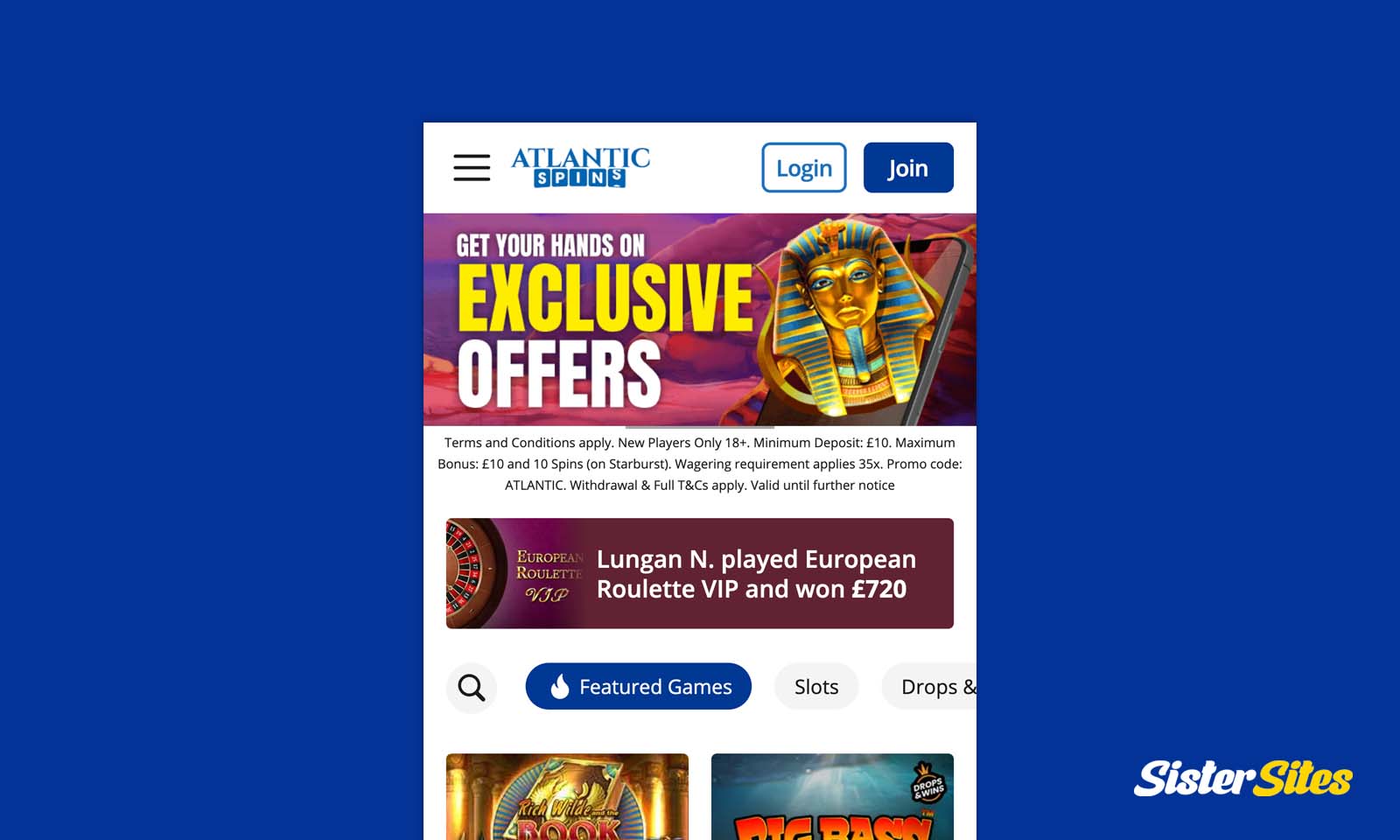 The website how it looks on mobile