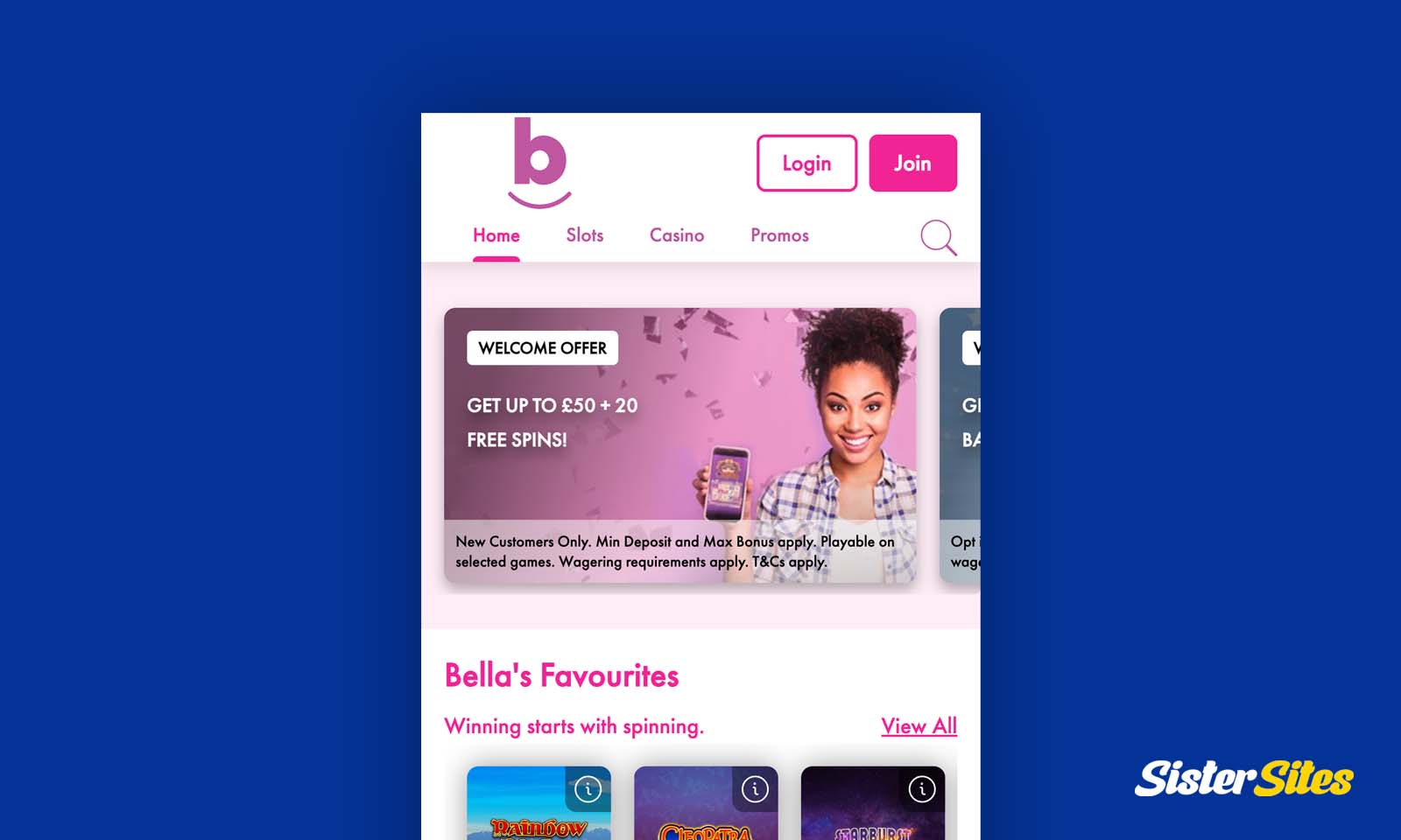 Bella Casino on mobile