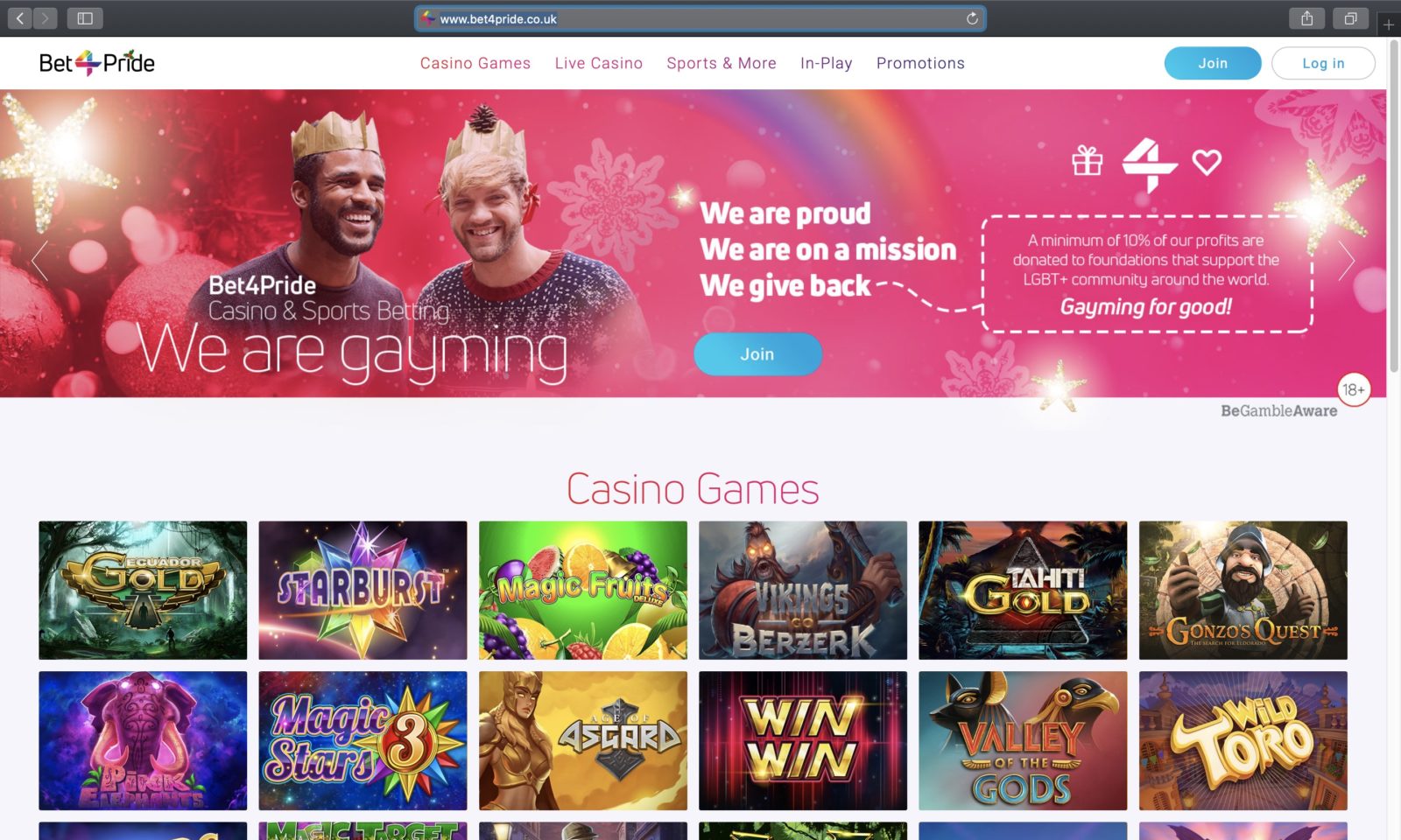 Screenshot of bet4pride.co.uk