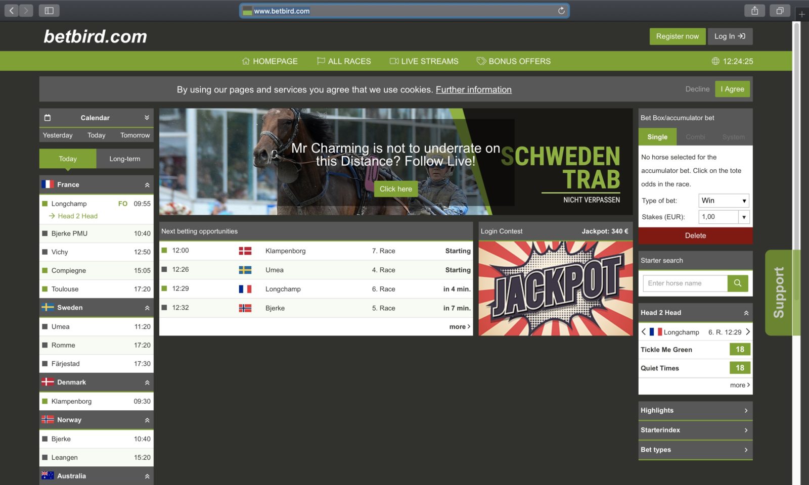 Screenshot of betbird.com