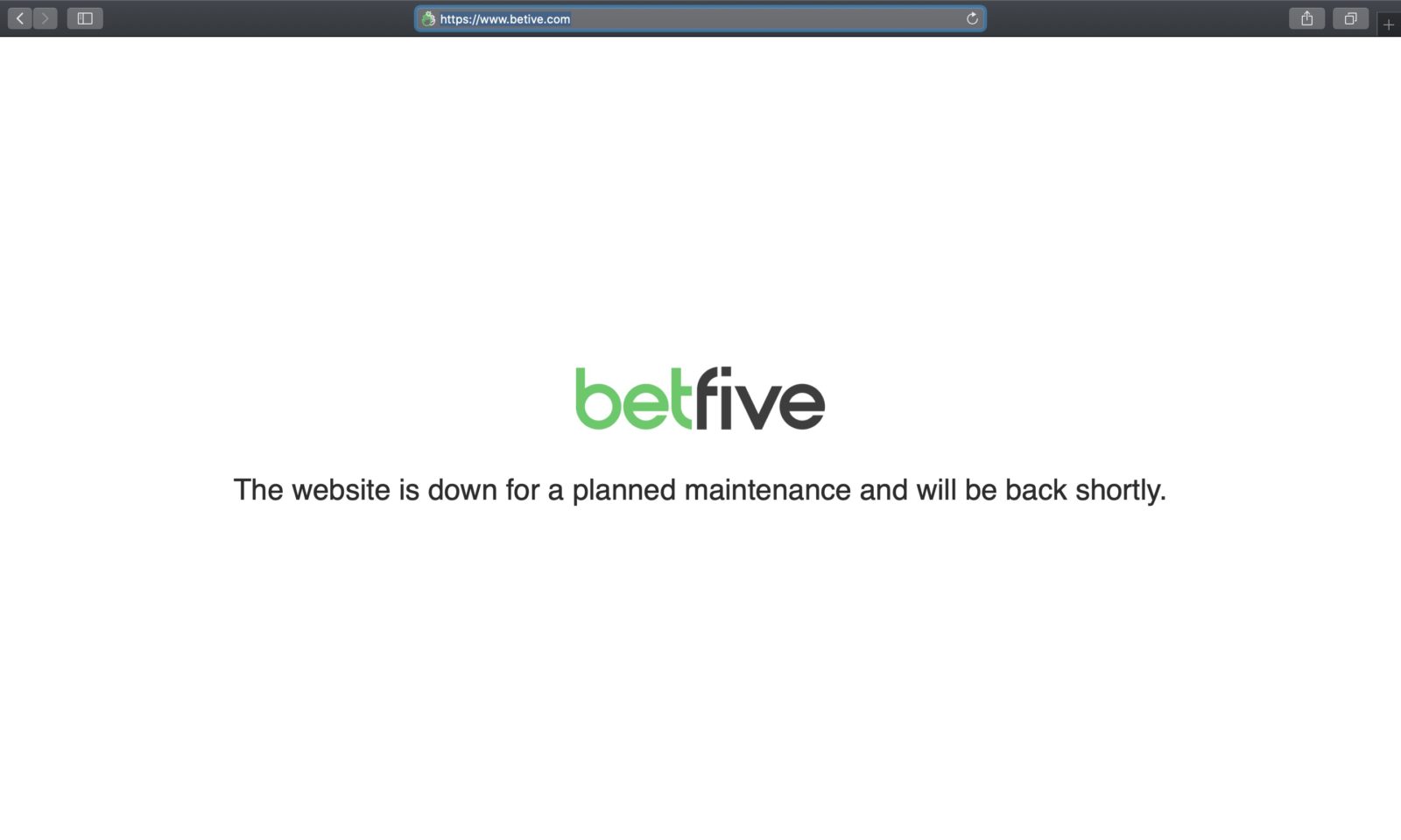 Screenshot of betfive.com