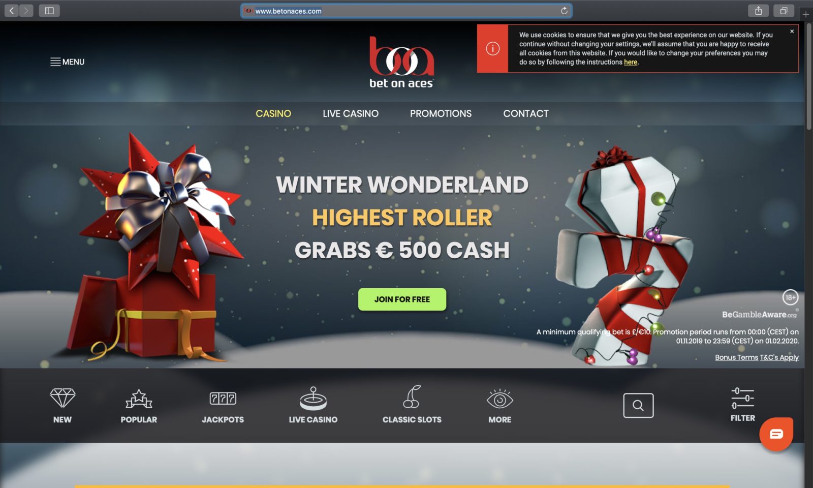 Screenshot of betonaces.com