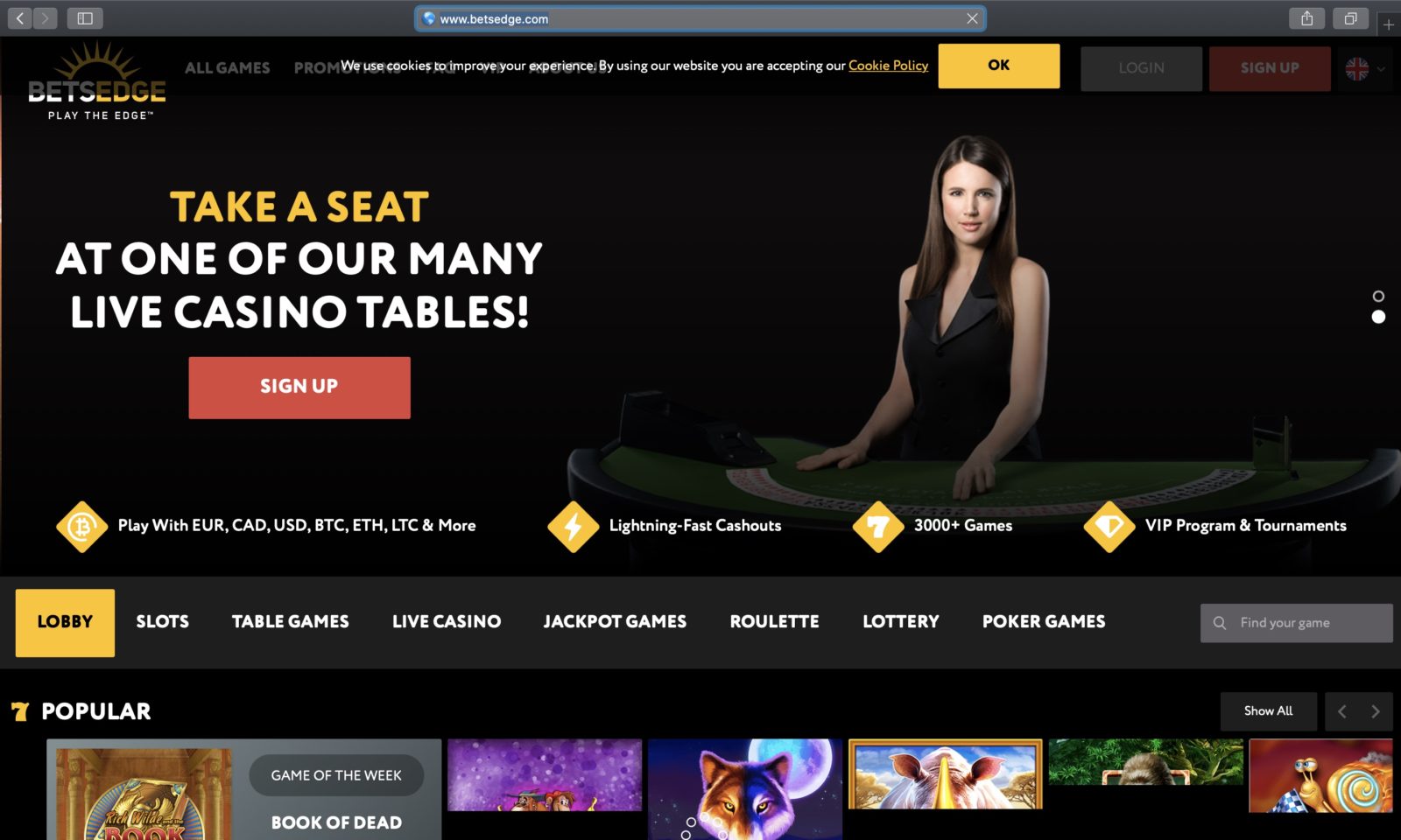 Screenshot of betsedge.com