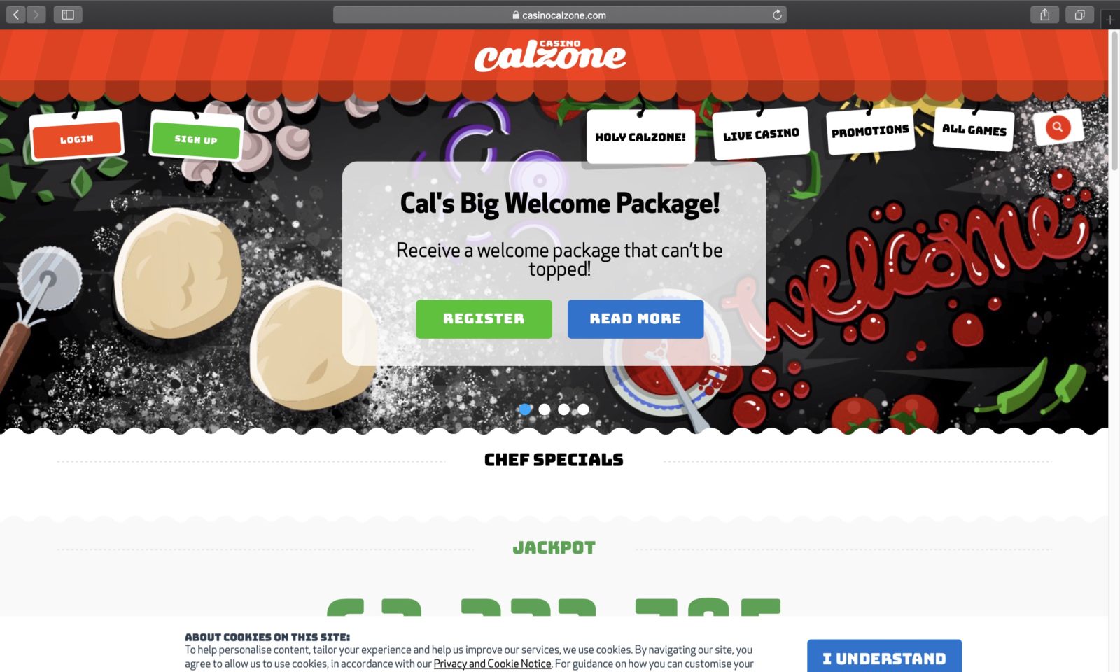 Screenshot of casinocalzone.com