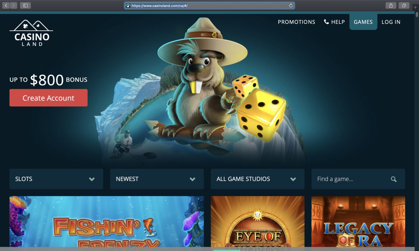 Screenshot of casinoland.com