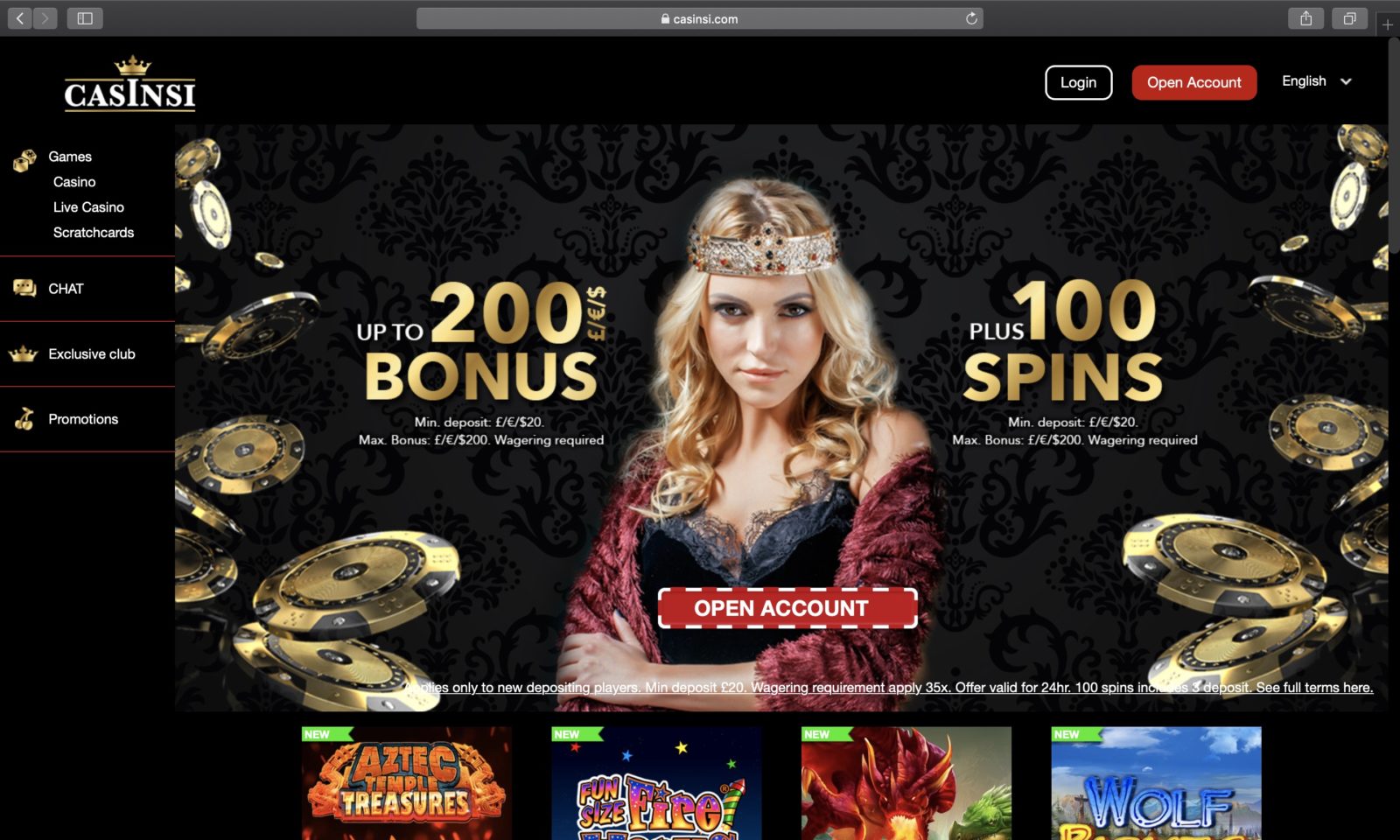 Screenshot of casinsi.com