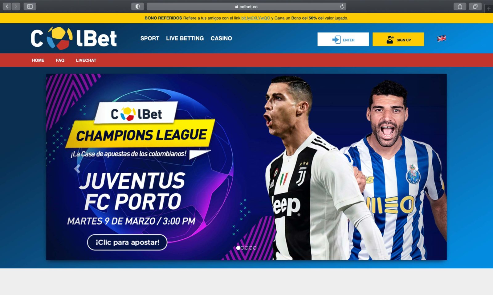 Screenshot of colbet.co