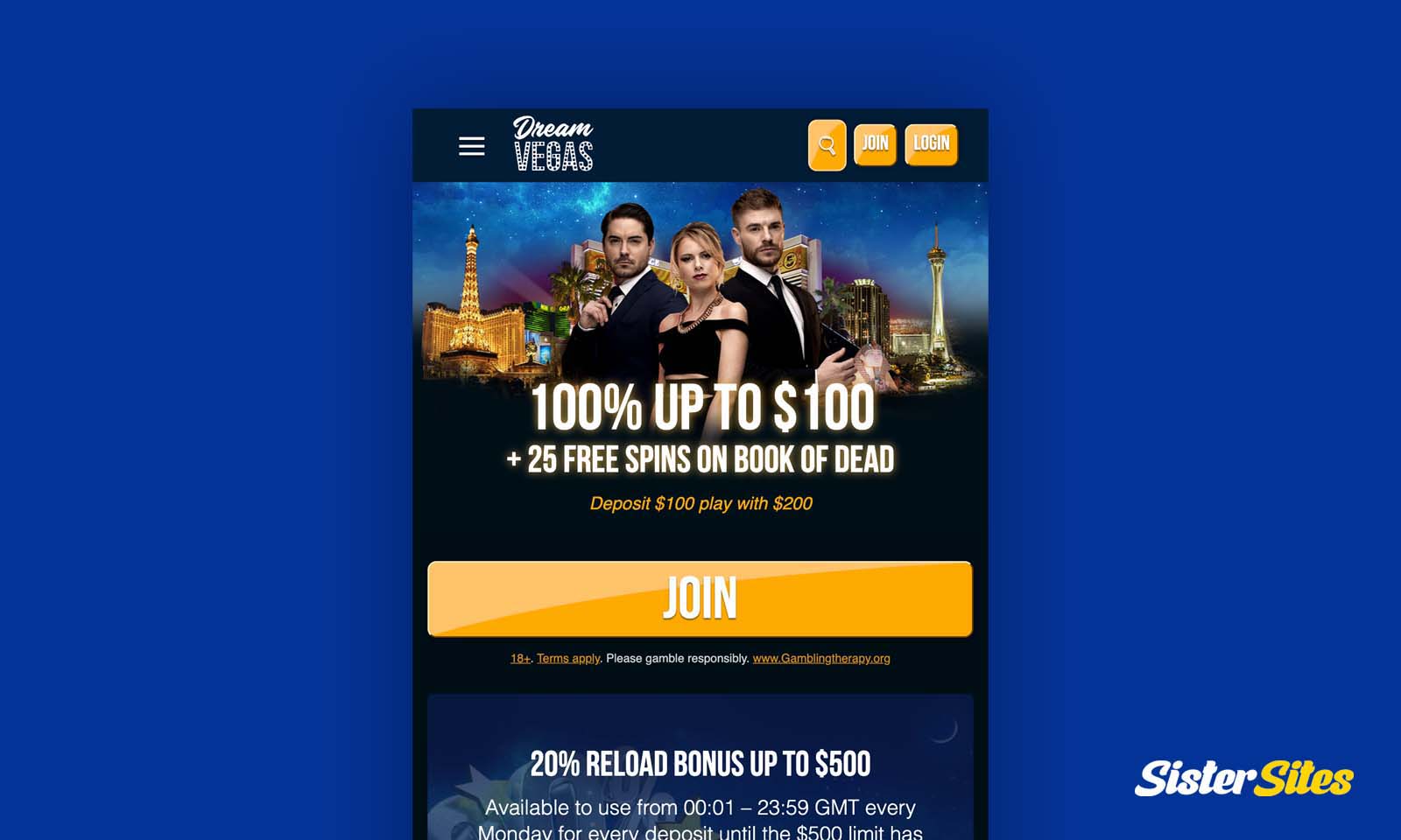 Dream Vegas on Mobile