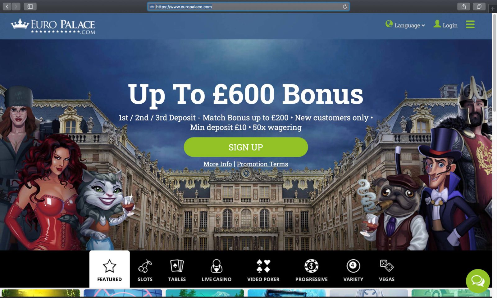 Screenshot of europalace.com