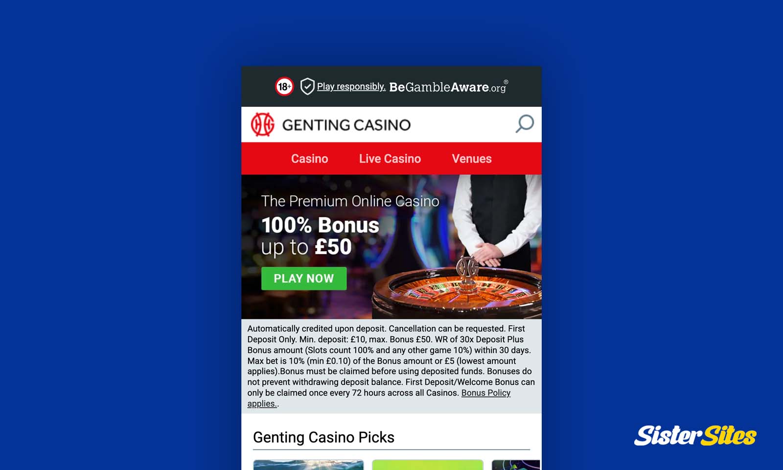Genting Casino on Mobile