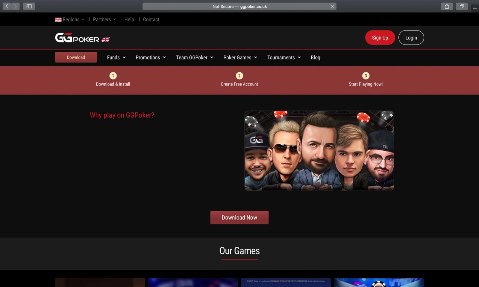 Screenshot of ggpoker.co.uk