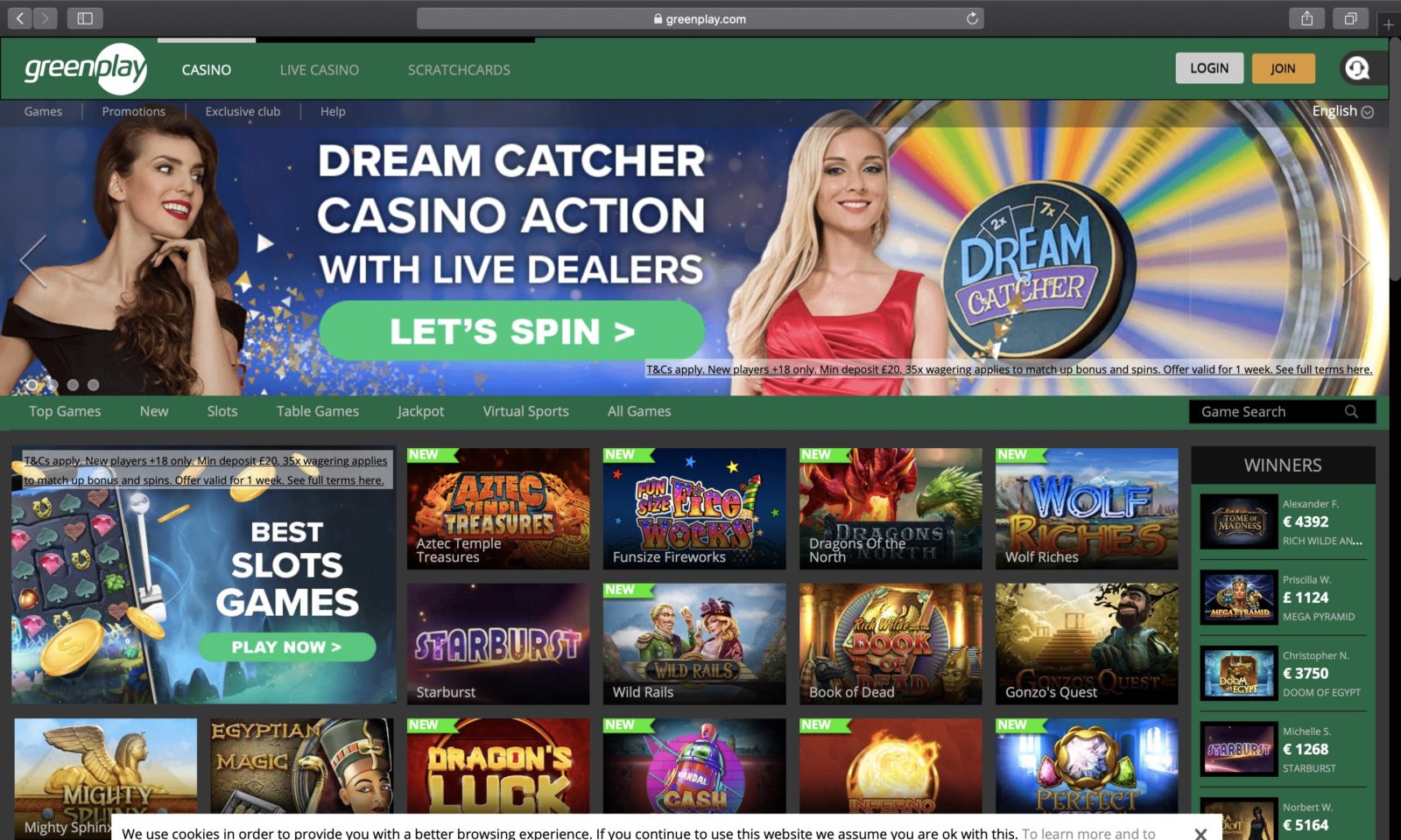 Screenshot of greenplay.com