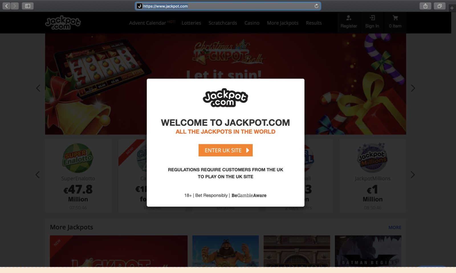 Screenshot of jackpot.com