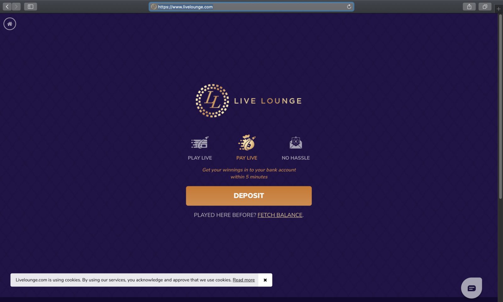 Screenshot of livelounge.com