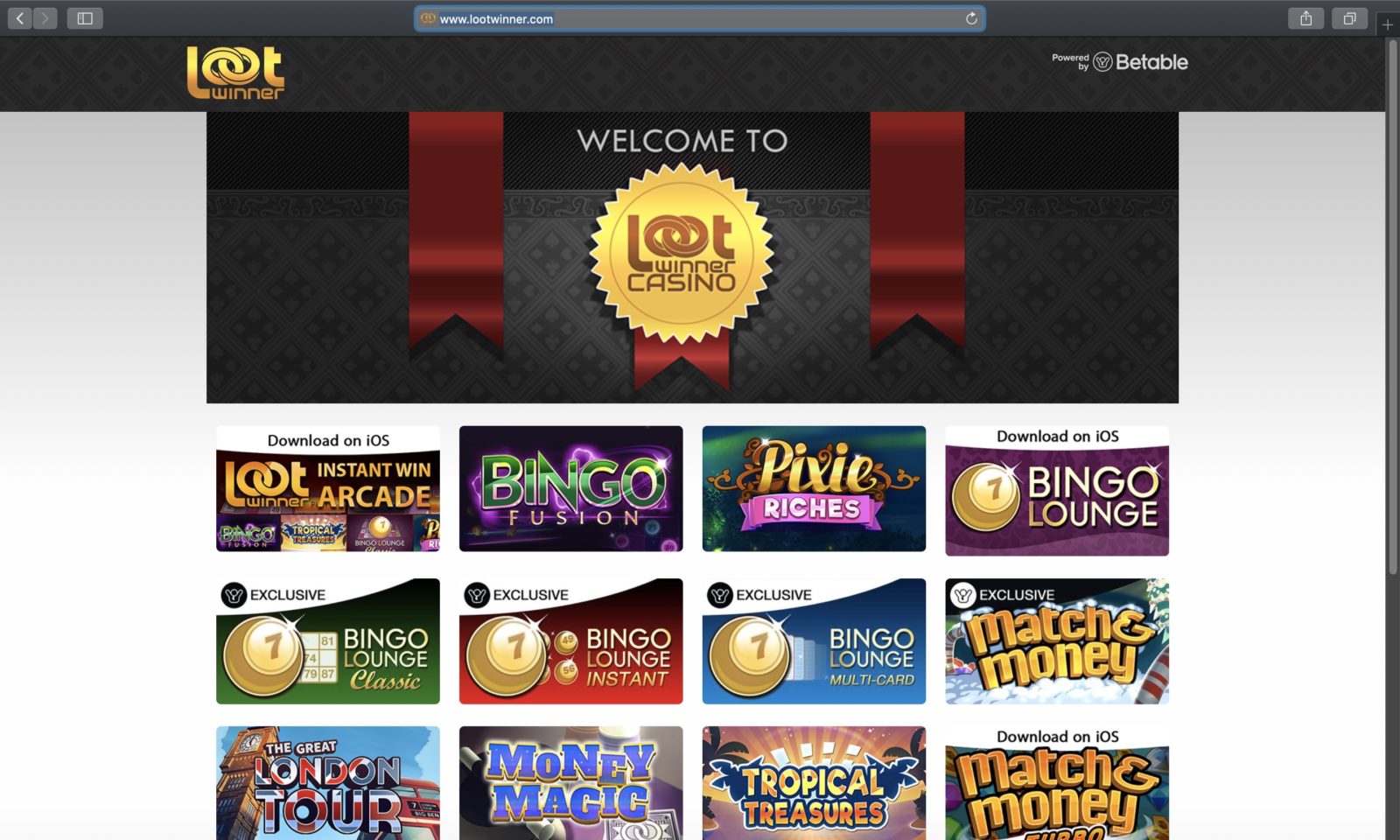 Screenshot of lootwinner.com