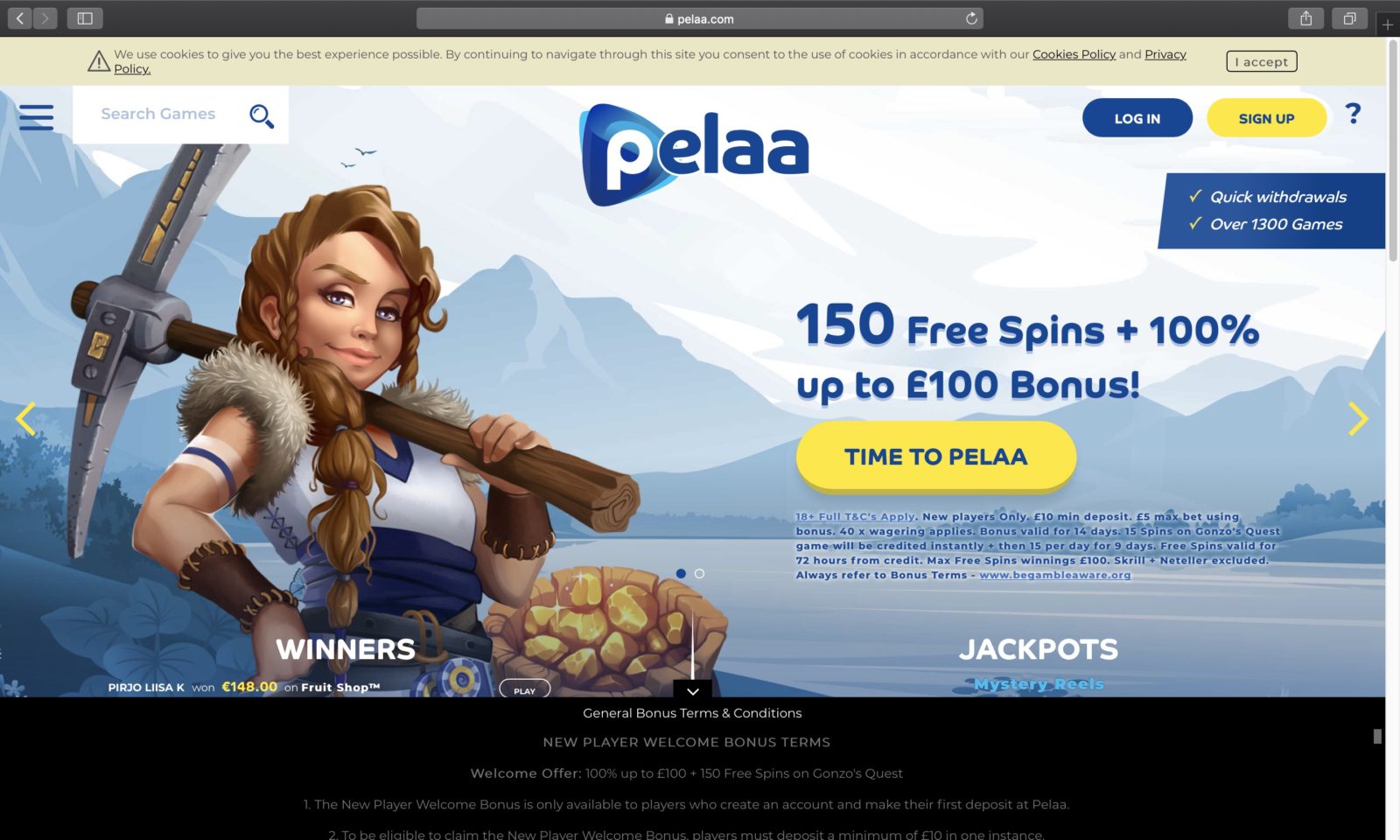 Screenshot of pelaa.com