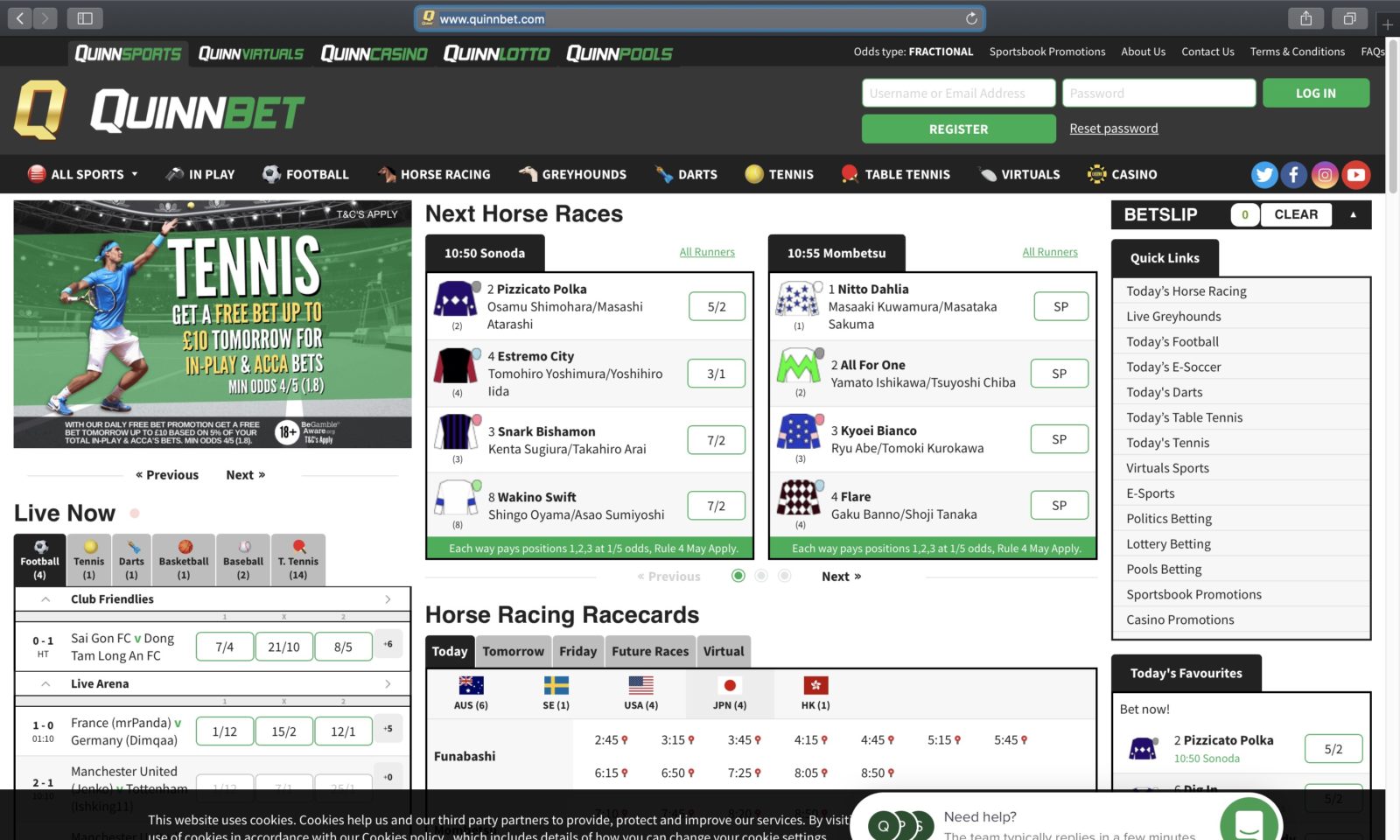 Screenshot of quinnbet.com