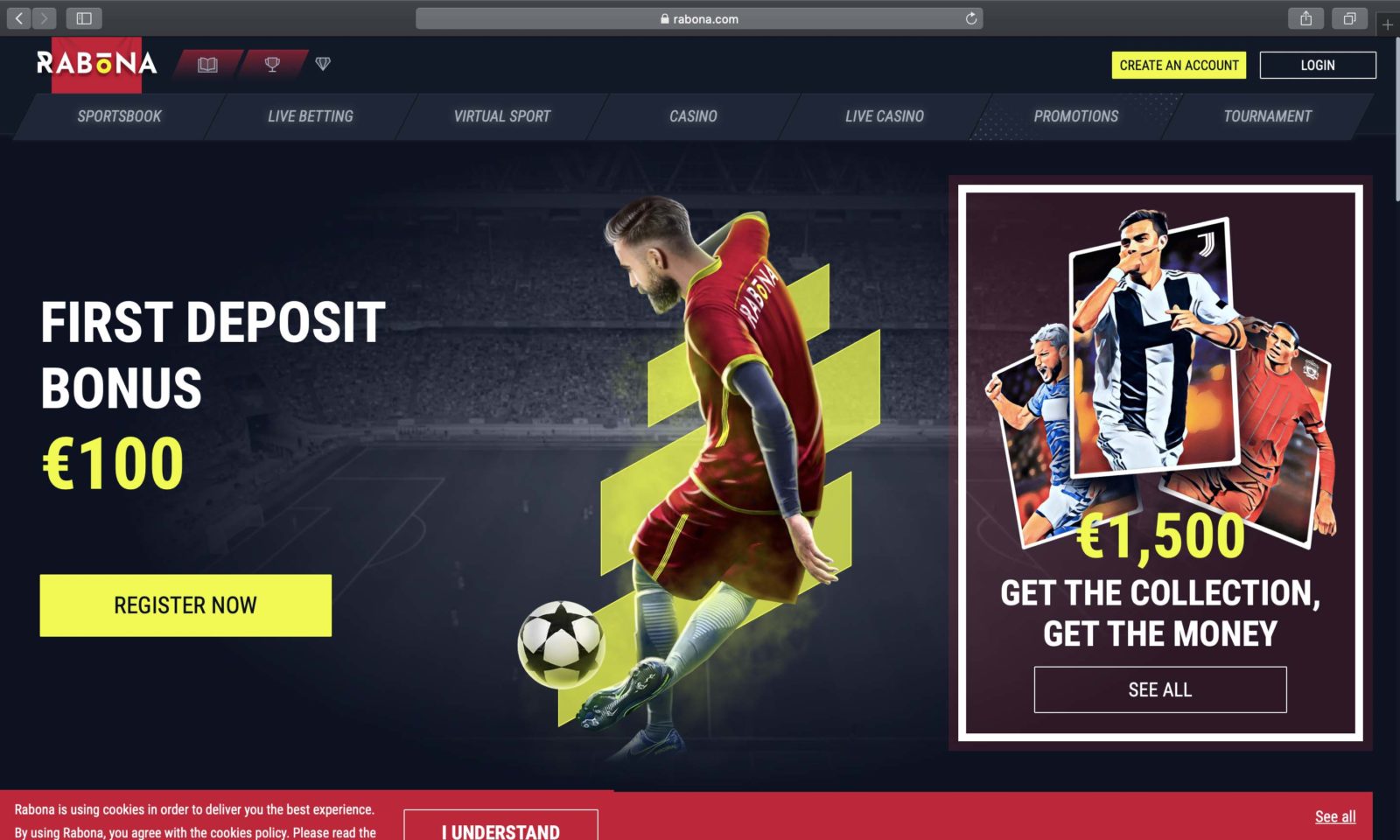 Screenshot of rabona.com Screenshot of rabona.com