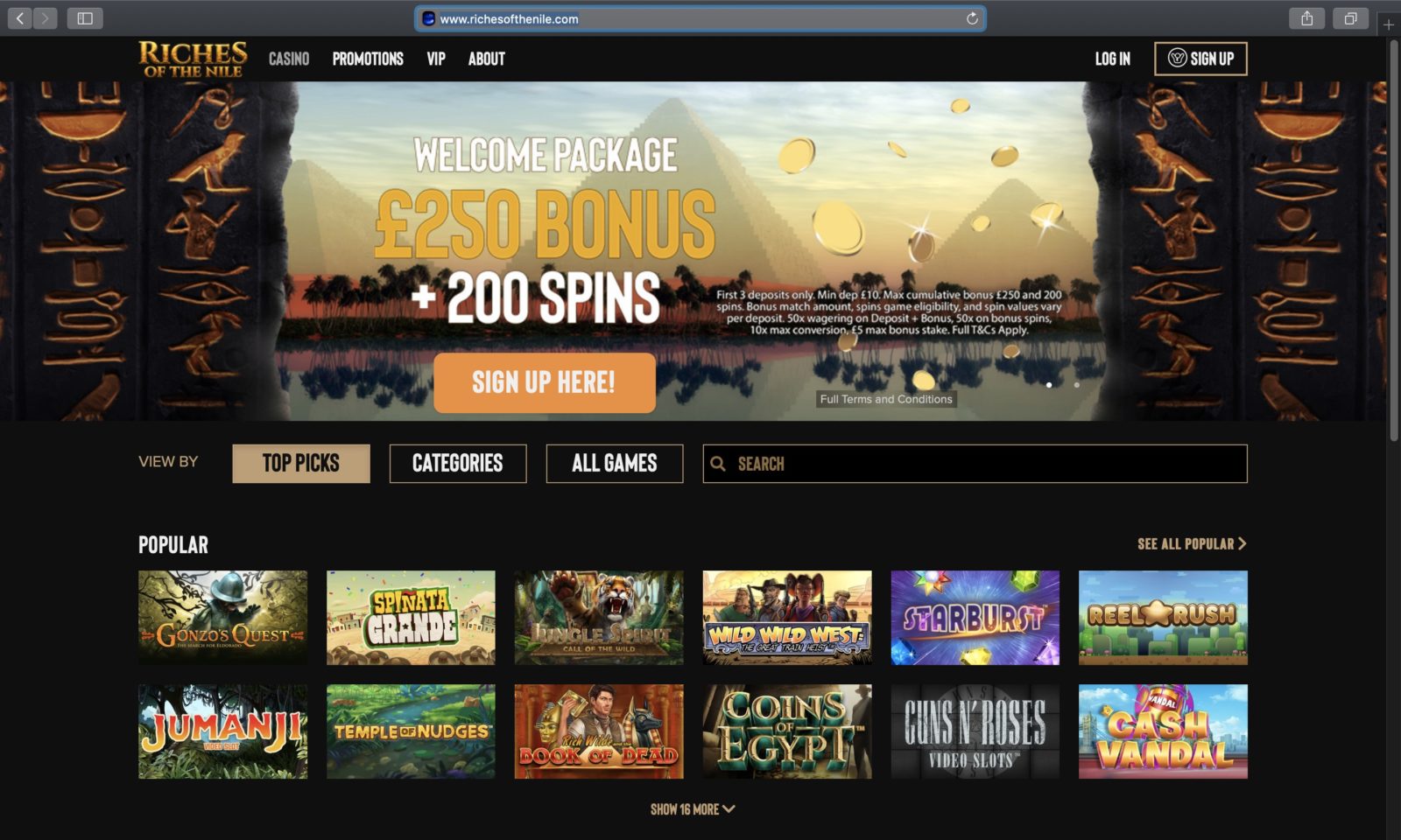 Screenshot of richesofthenile.com