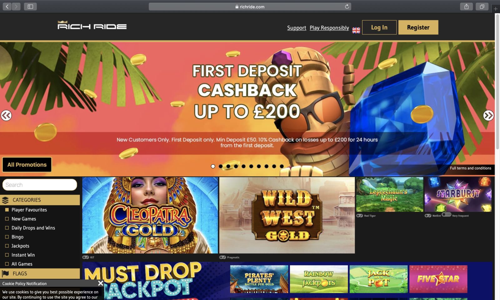 Screenshot of richride.com