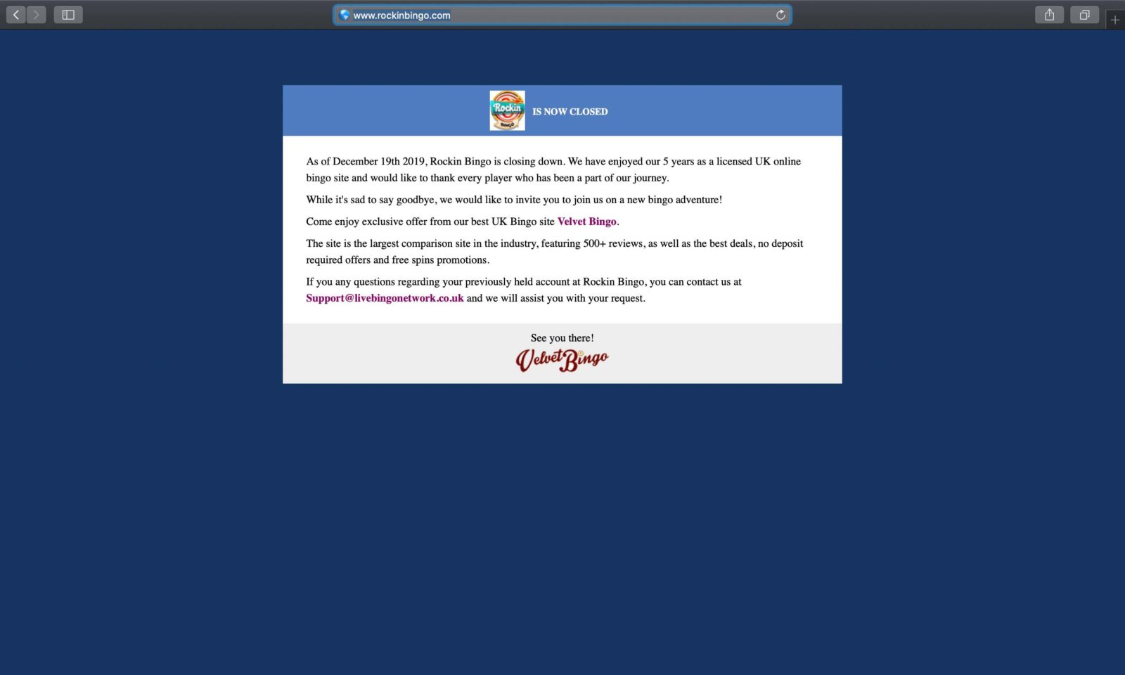 Screenshot of rockinbingo.com