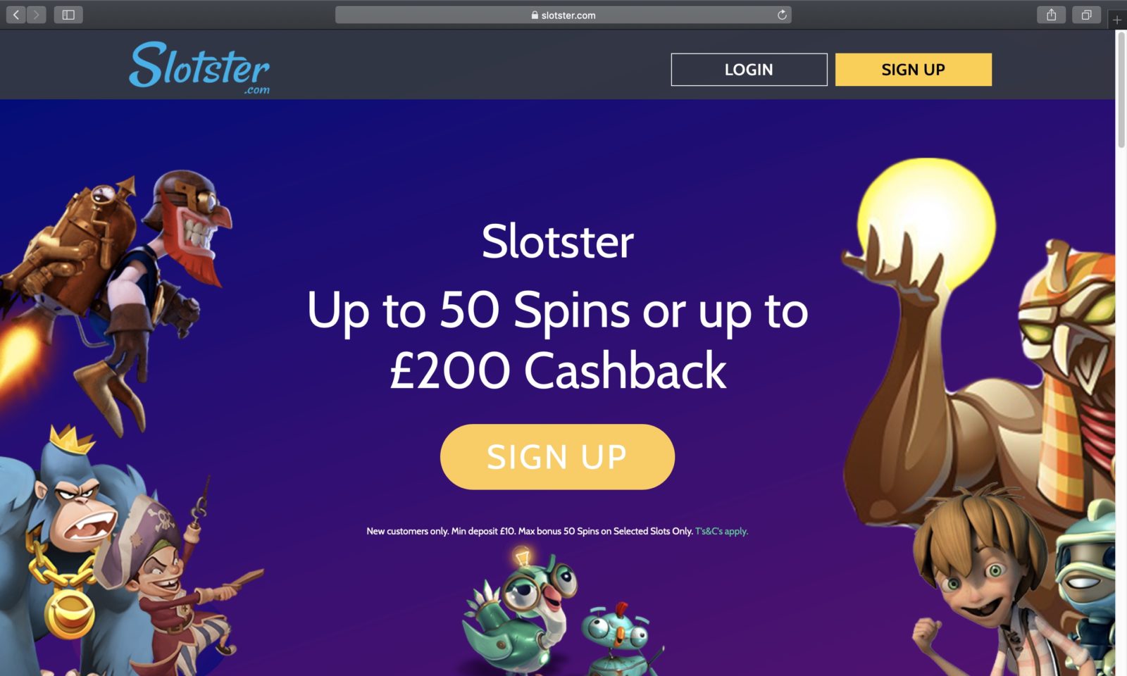 Screenshot of slotster.com