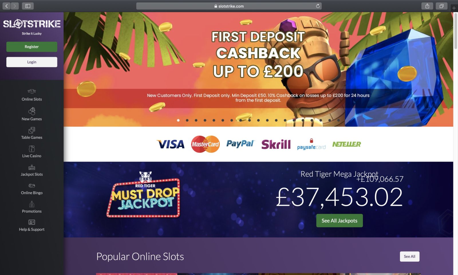 Screenshot of slotstrike.com