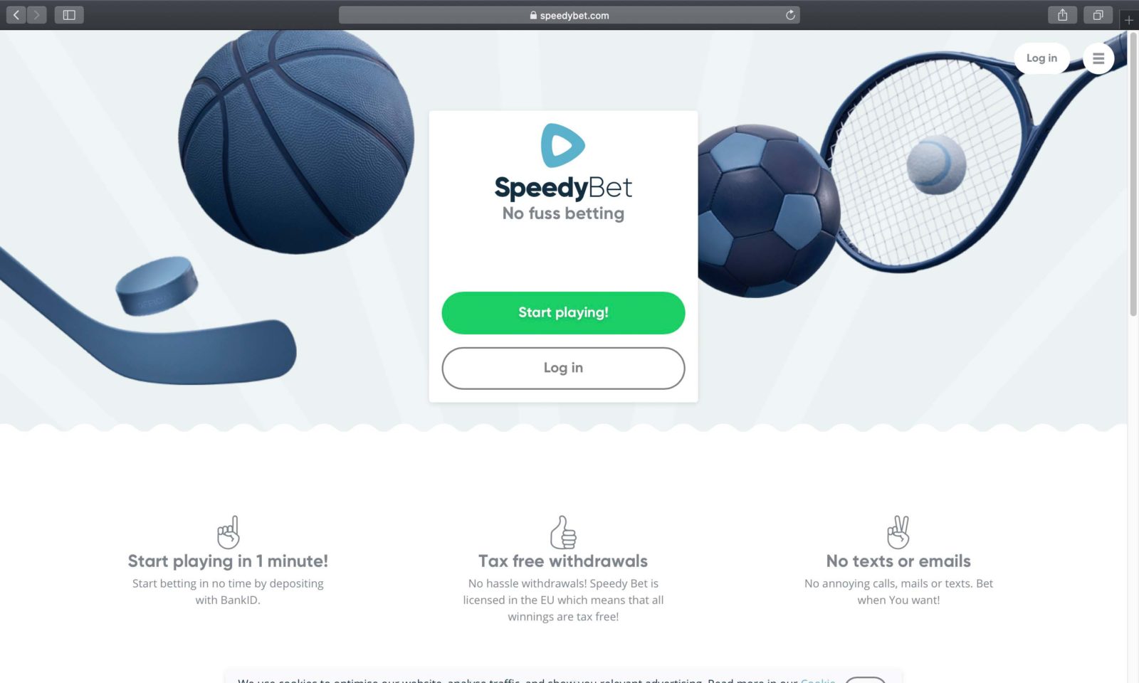 Interfaz de Speedybet