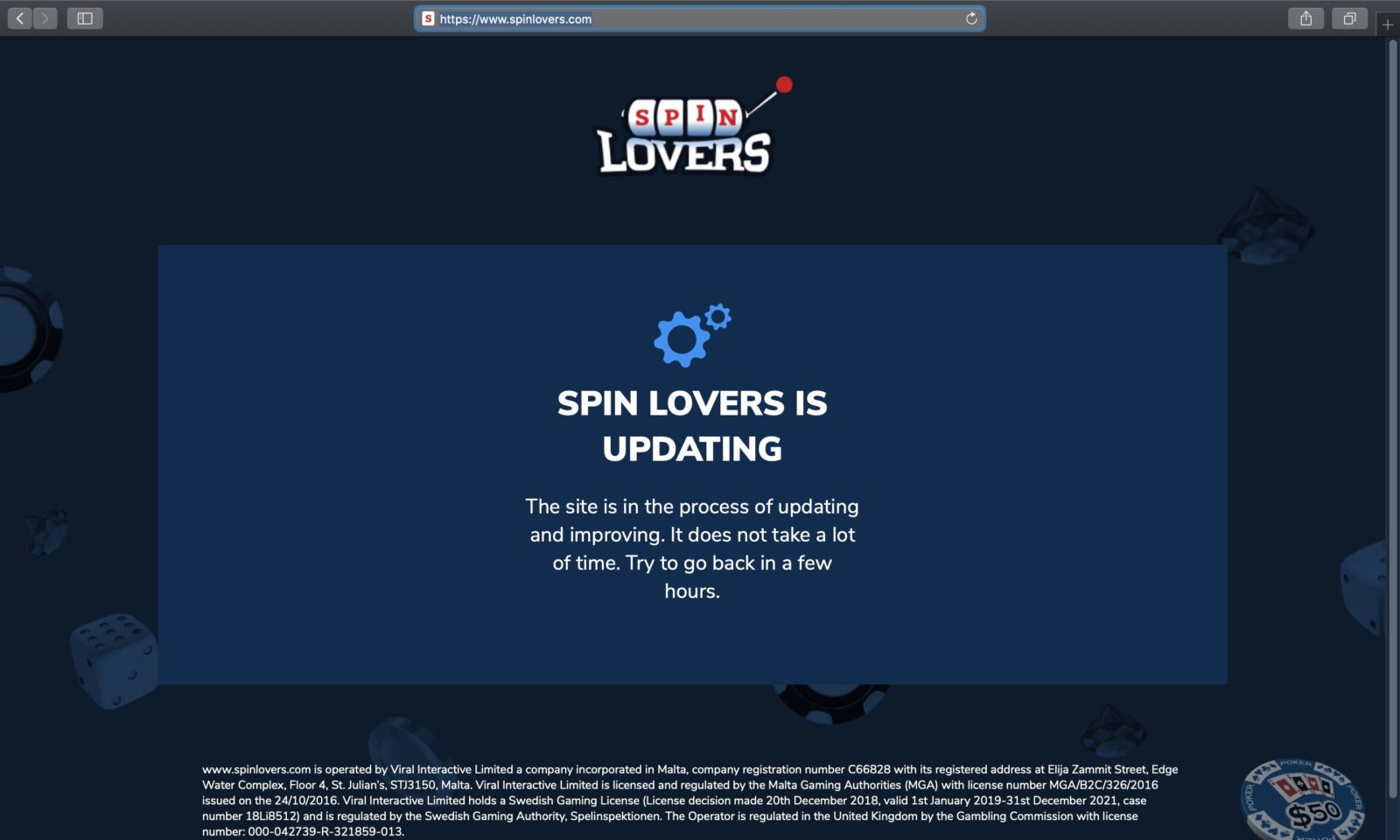 Screenshot of spinlovers.com