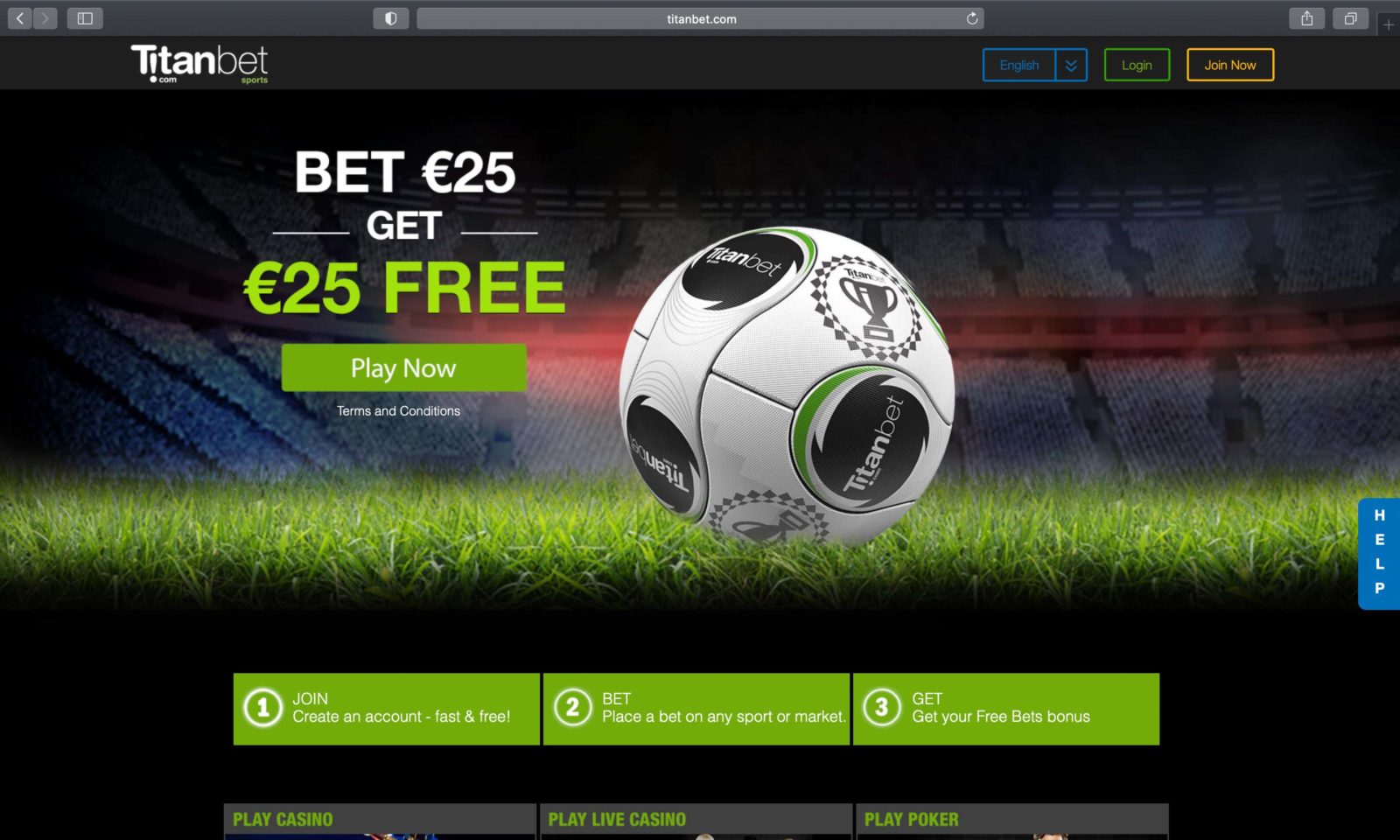 Screenshot of titanbet.com