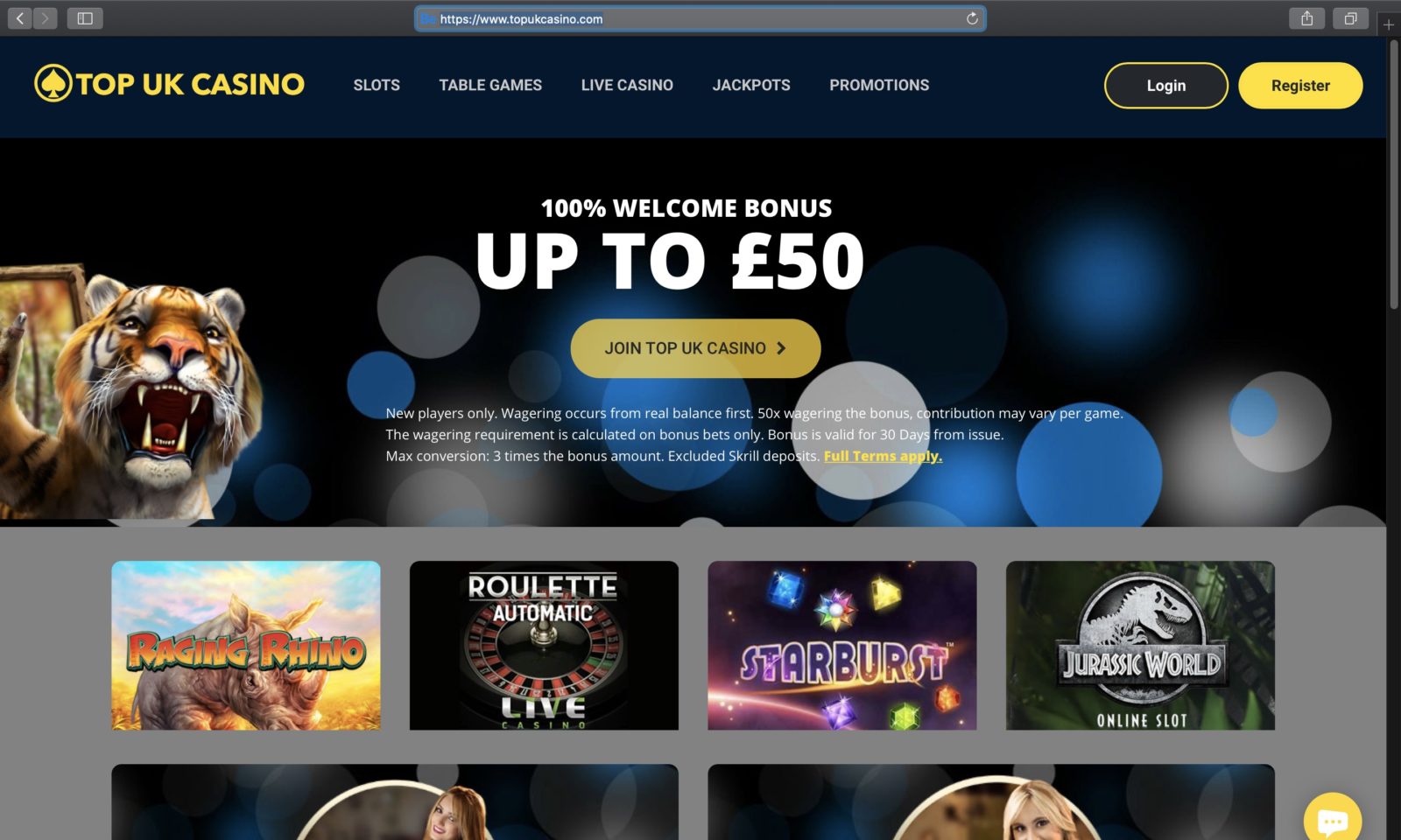 Screenshot of topukcasino.com