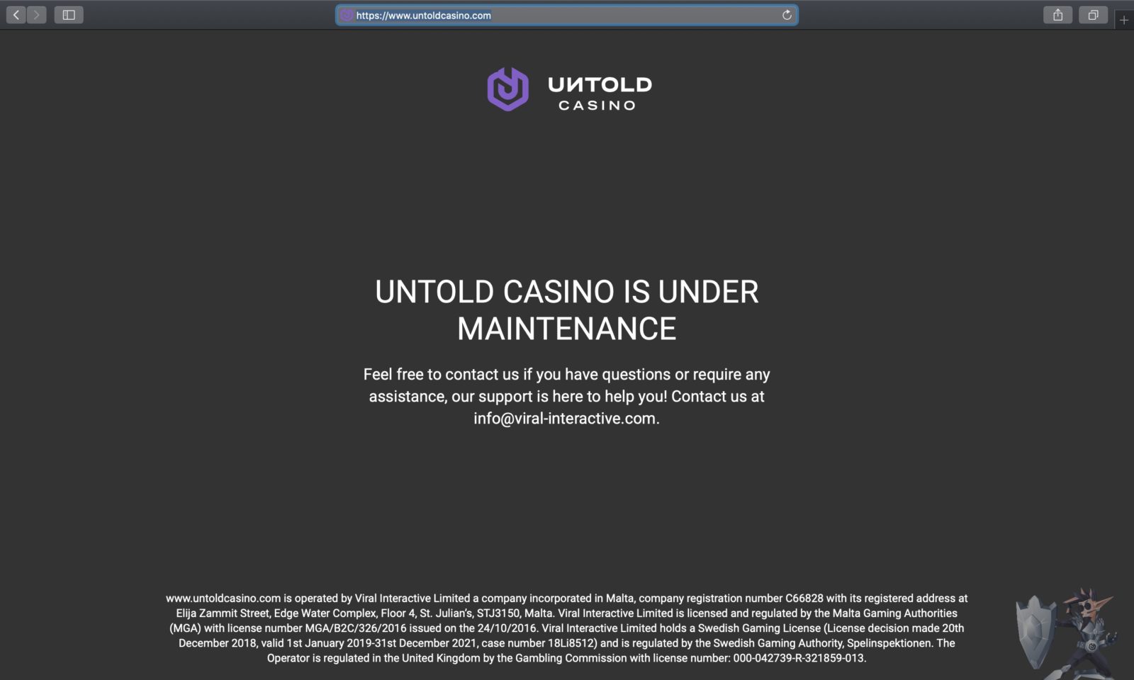 Screenshot of untoldcasino.com