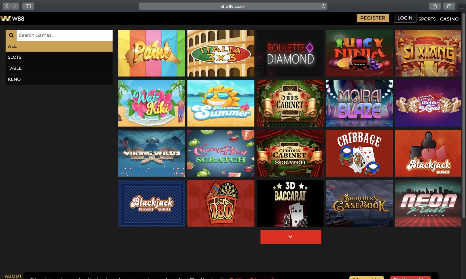 Screenshot of w88.co.uk