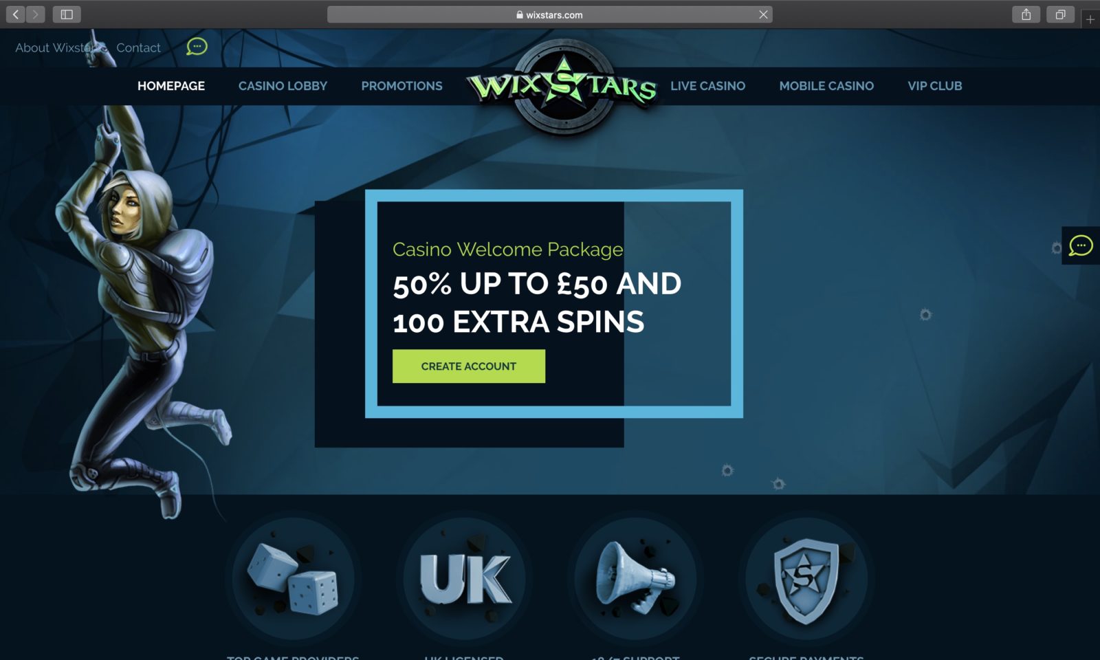 Screenshot of wixstars.com