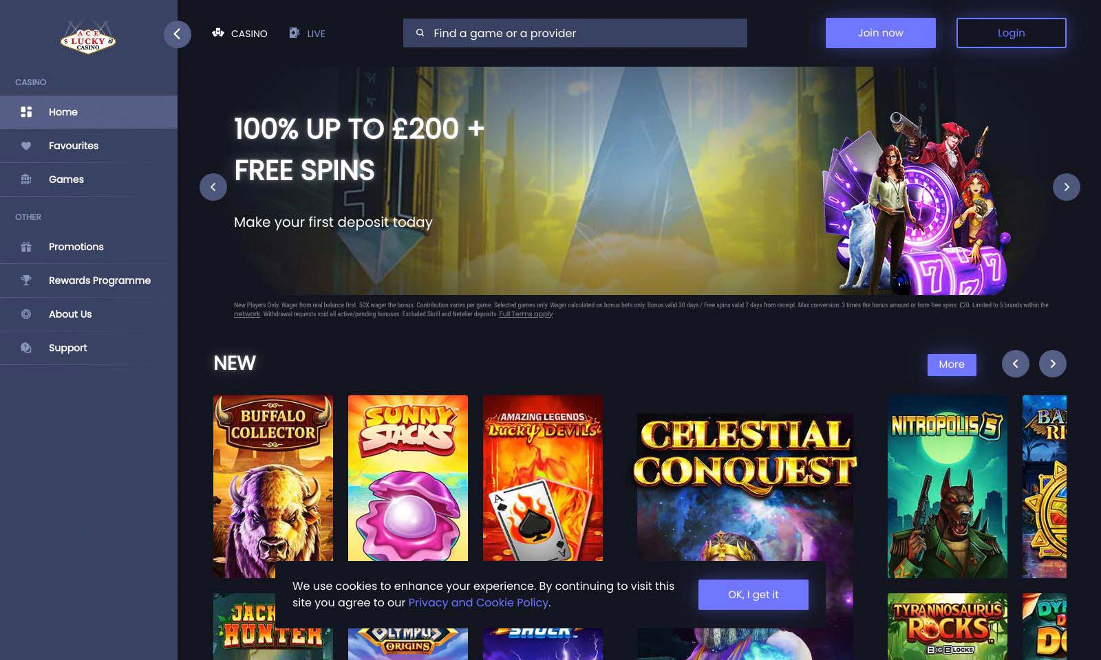 Homepage screenshot taken on 26 July 2024