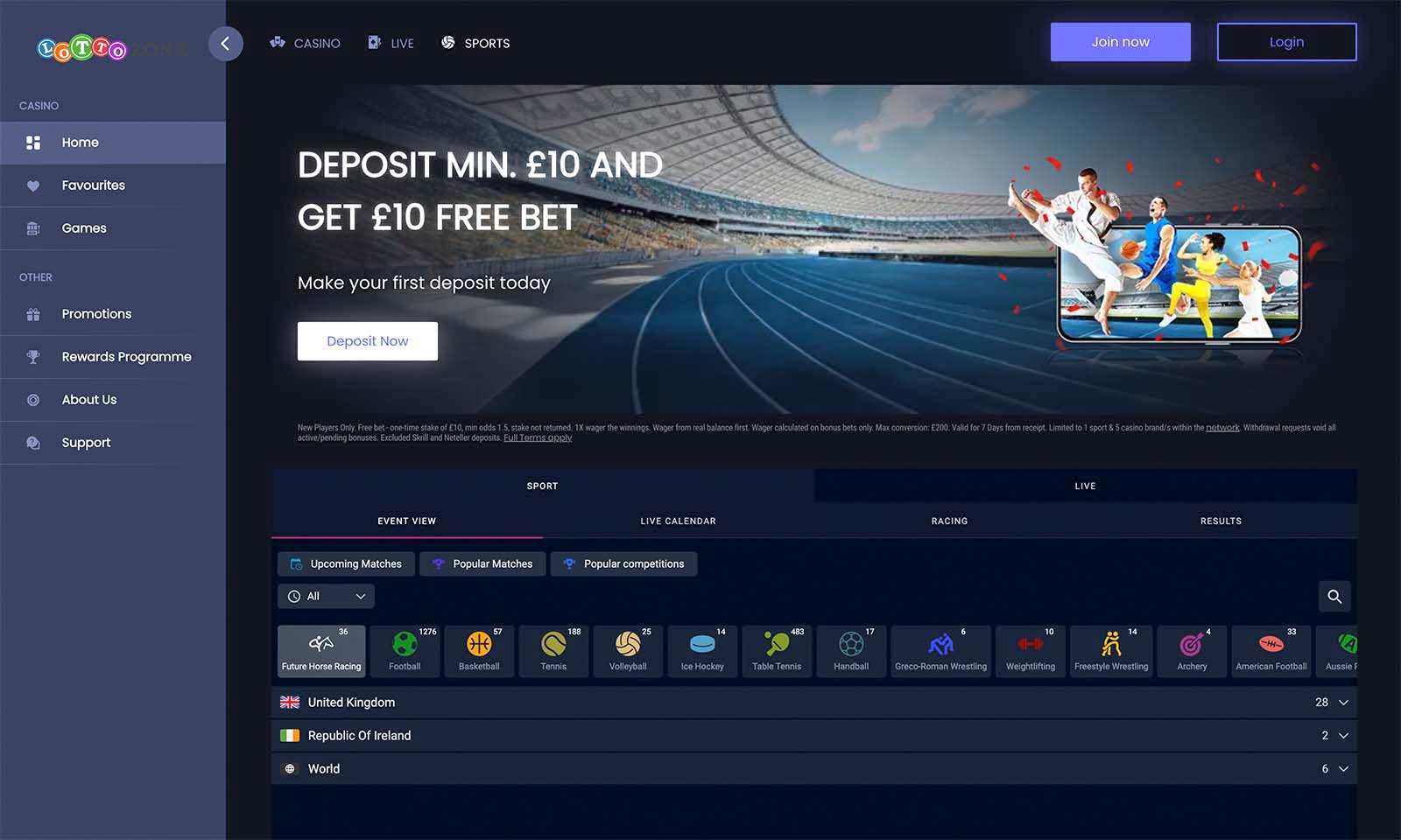 Homepage screenshot taken on 26 July 2024