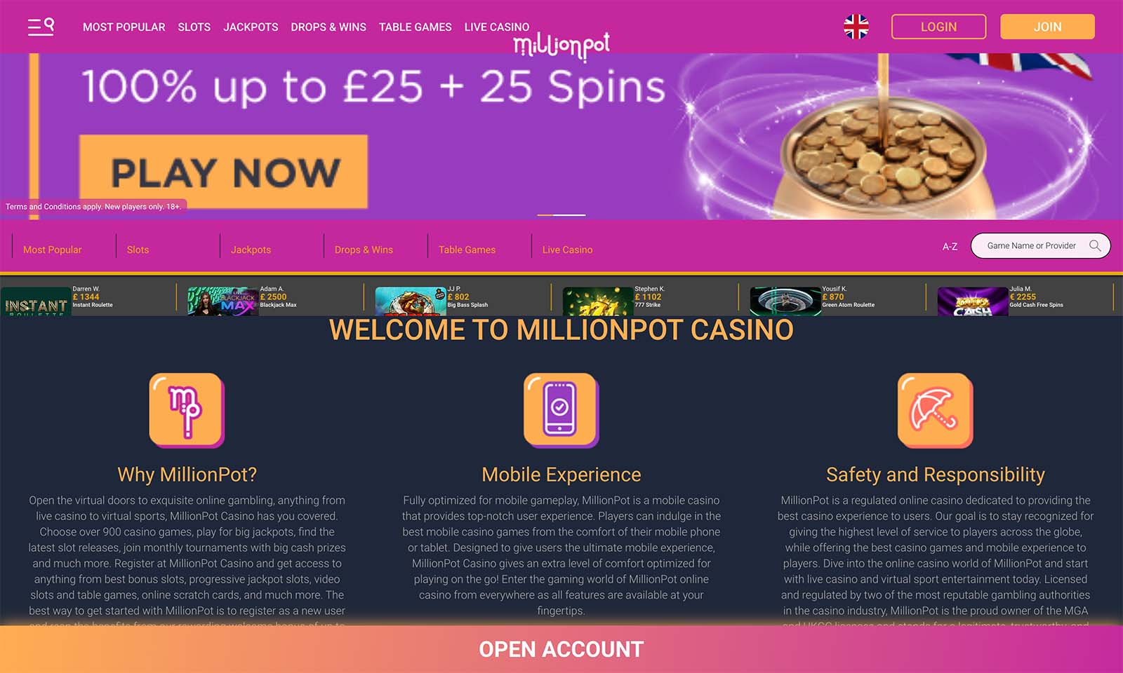 Homepage screenshot taken on 27 August 2024