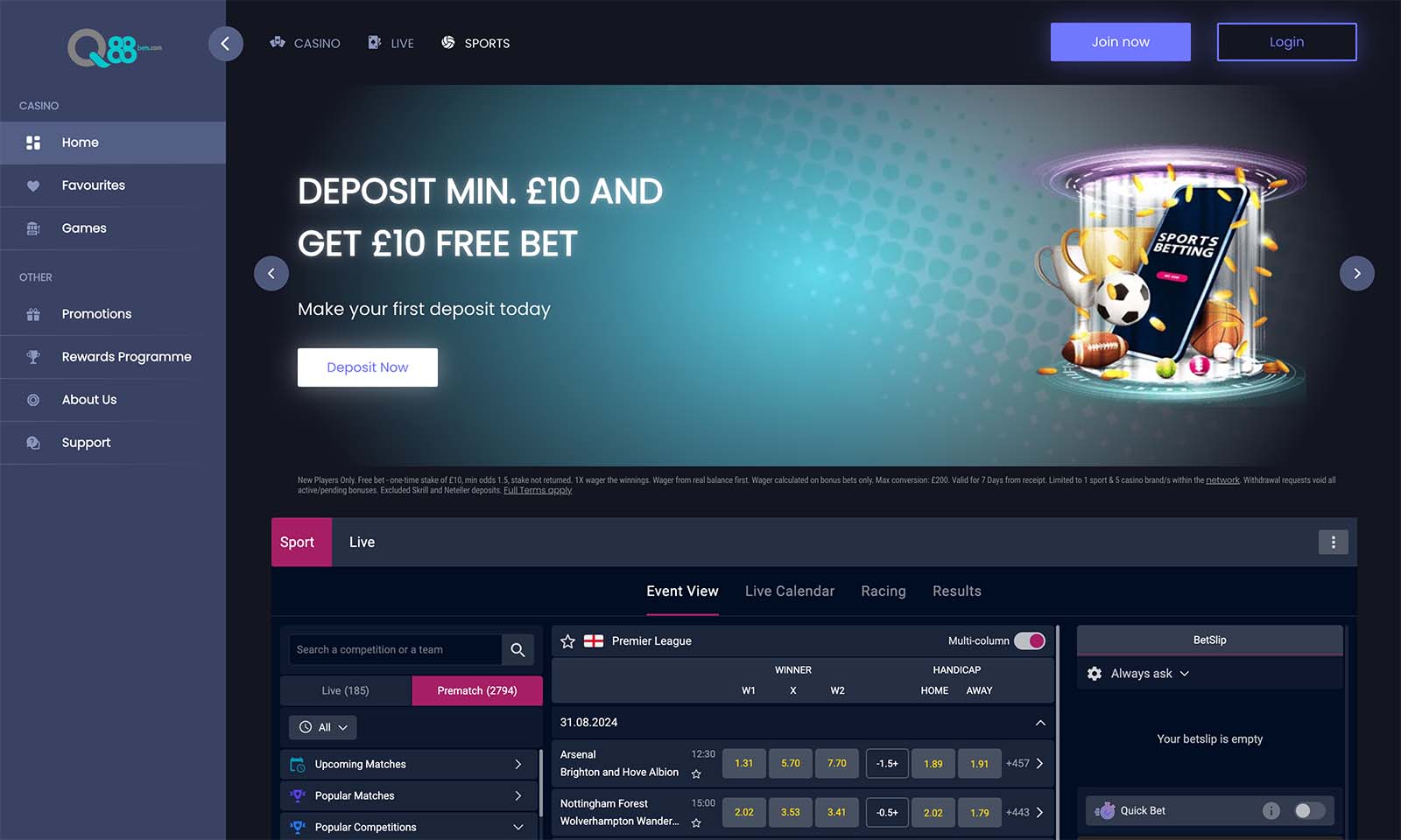 Homepage screenshot taken on 28 August 2024