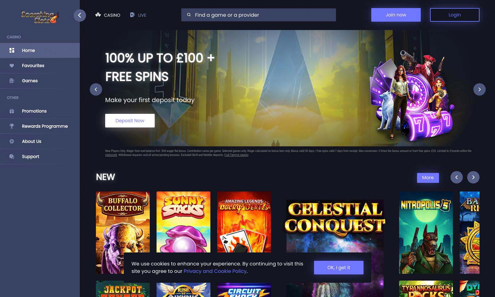 Homepage screenshot taken on 26 July 2024