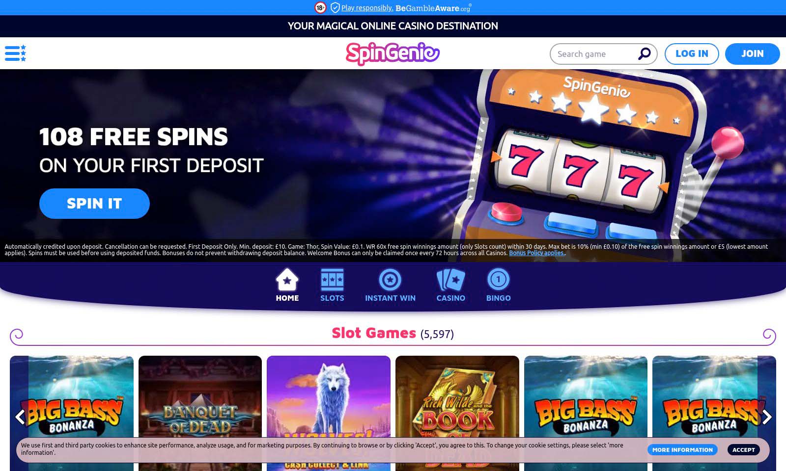 Spingenie Casino Screenshot